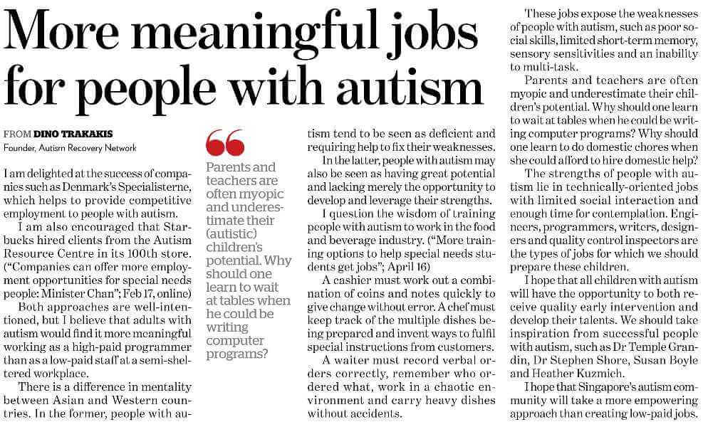More Meaningful Jobs for people with autism